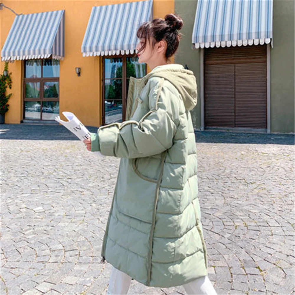 

Loose Winter Jacket Women 2021Hooded Korean Style Coat Cotton Padded Jackets Autumn Casual Fashion Bread Coats Y455