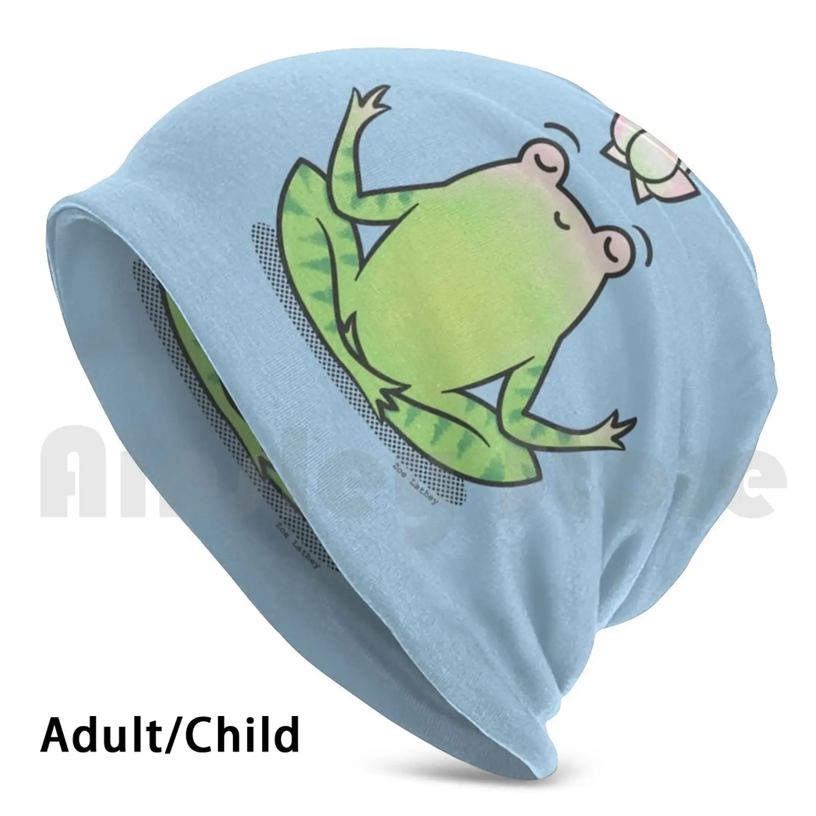 

Zen Yoga Frog Beanies Pullover Cap Comfortable Frog Yoga Zen Lotus Meditating Meditation Cute Animals Zoe Lathey