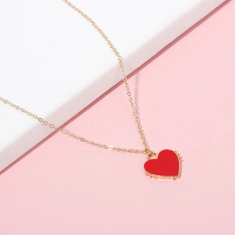 Женское длинное ожерелье с красным сердцем | Украшения и аксессуары