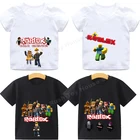 Футболка Robloxs, мультяшный Топ, Летние повседневные футболки для мальчиков и девочек, уличная одежда в стиле хип-хоп, футболка в стиле Харадзюку с коротким рукавом для детей, Детский подарок