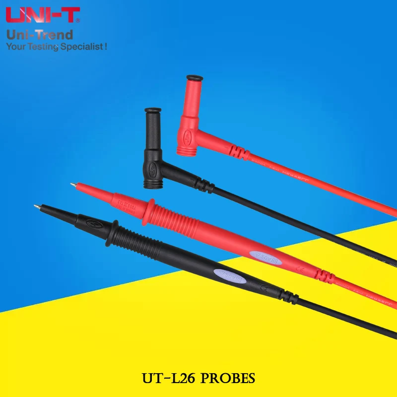 

UNI-T UT-L26 Probes; universal multimeter pen / double insulated wire / removable nib sheath / suitable for most multimeters
