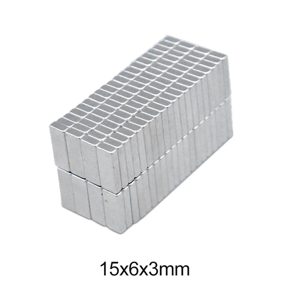 20 ~ 500 шт 15x6x3 мм сильный редкоземельный магнит толщиной 3 блок прямоугольный