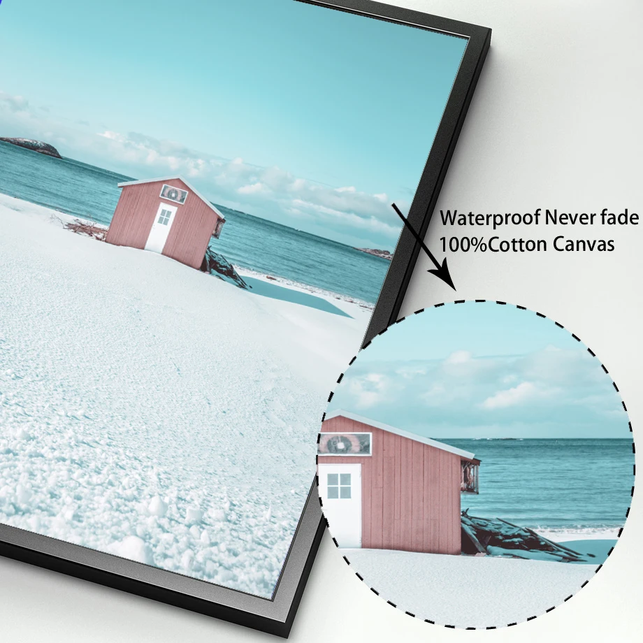 

Ocean Landscape Canvas Poster Nordic Style Beach House Boat Wall Art Print Painting Decoration Picture Scandinavian Home Decor