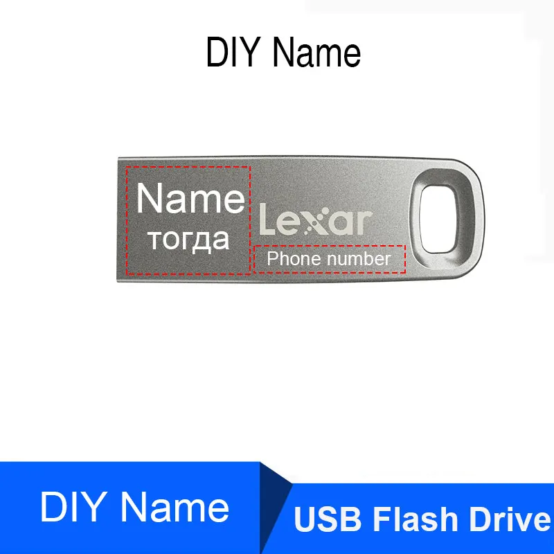 M45 Plus DIY name Металлический флеш-накопитель Lexar, 128 ГБ, 64 ГБ, 32 ГБ, самостоятельная Настройка с именем, флешка USB3.0, DJ, диск - Цвет: M45 Plus DIY name