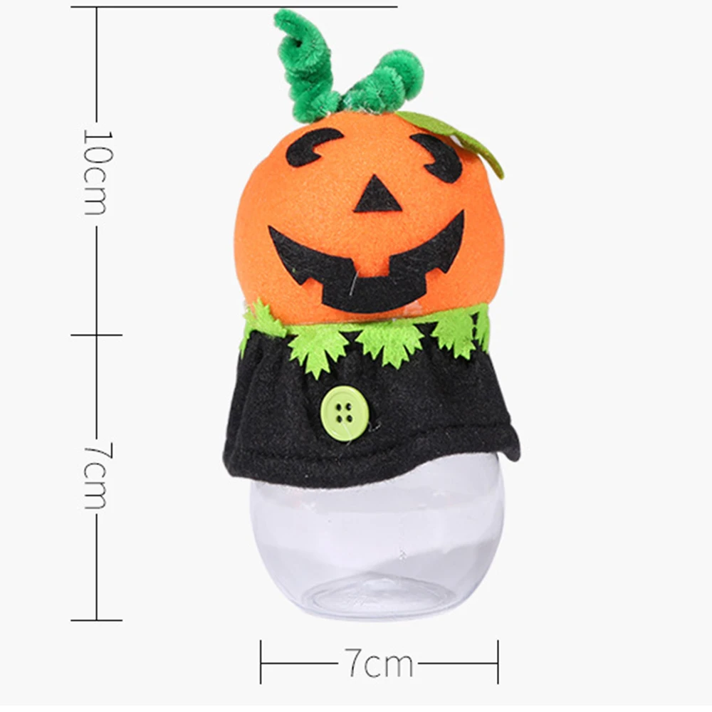 Счастливый Хэллоуин ребенок конфеты бутылки прозрачная банка Черный кот тыква