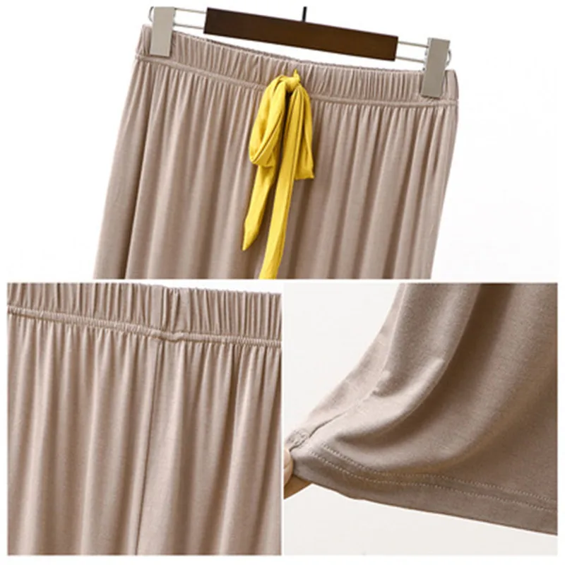 

2021 Summer Modal Ice Silk Wide Leg Womens Pants High Waist Drape Loose Large Size Casual Pants Straight And Thin Pants Women