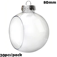 promotion 20 pieces x diy paintableshatterproof christmas bauble decoration ornament 80mm plastic window opening baubleball