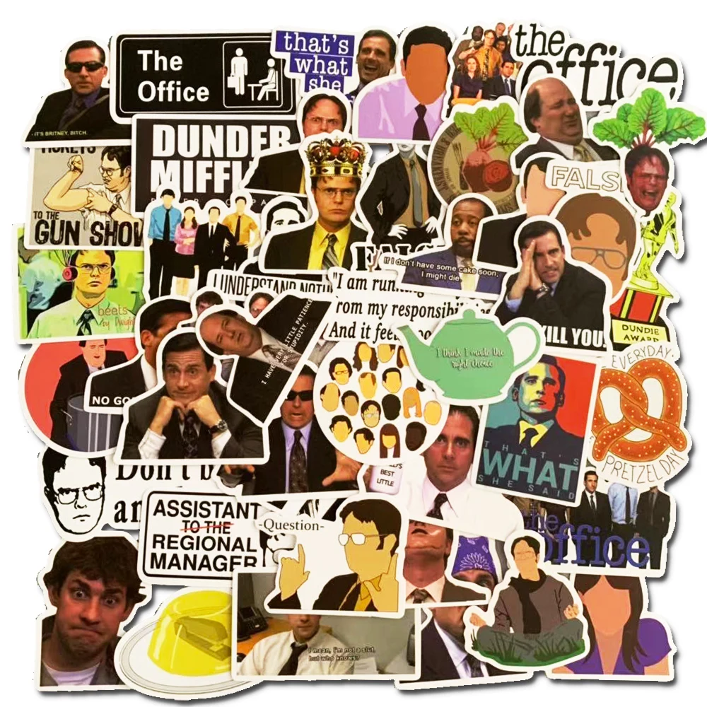 50 шт., наклейки для офиса, американский Телевизор для игрушек, декор для автомобиля, ноутбук, коврик, телефон, багажник, гитара, велосипед, мотор, наклейки