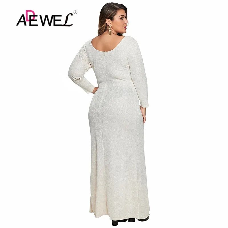 Женское платье с длинным рукавом ADEWEL абрикосового цвета элегантное вечернее