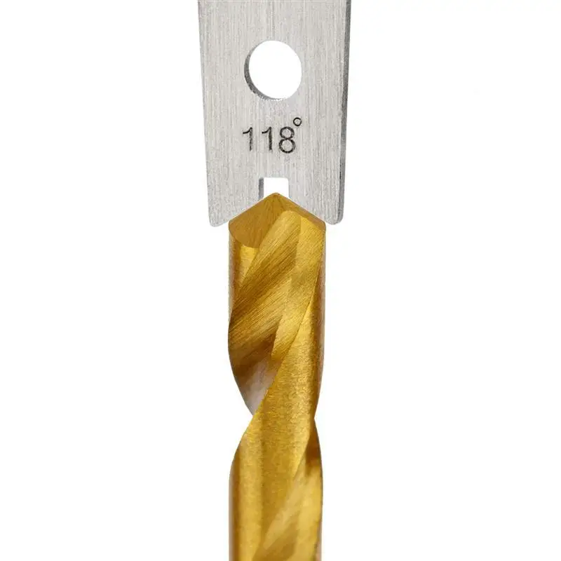

1Pcs Bit Pattern Drill Template Gauge Stainless Steel Corner Front Edge Measuring Twist Drill Bits Angle Gauge Sharpening Tools