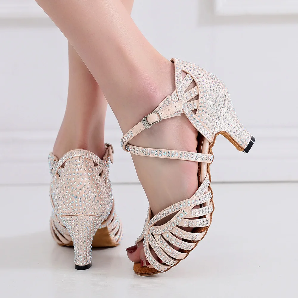 2020 Ballroom Outdoor Jazz Ladies Women Latin Dancing Shoes Pole Sexy Training Line Ladies Heel Women Dance Shoes