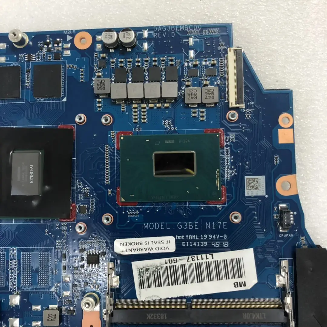 Материнская плата для ноутбука HP Omen 17-UM 17T-AN CPU: I7-8750H GPU: GTX1060 6G RAM: DDR4 dag3bemb0 L11137-601 -