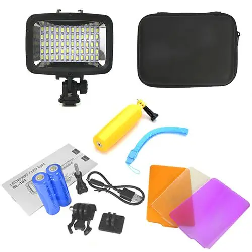 lamp with rod PK Gopro light 40 М Подводная Водонепроницаемая подводная камера свет лампы с Светодиоды высокой яркости для GoPro Xiao Yi SJCAM Экшн-камера - Цвет: lamp with rod PK