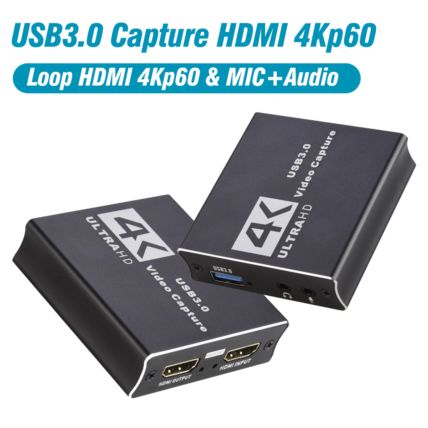 

Карта захвата видео 4K HDMI-USB 3,0 для видео, телевизионного рекордера, игр в режиме реального времени, видеозаписывающая пластина, игровой захва...