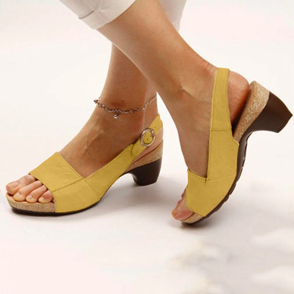 Сандалии женские на платформе и квадратном каблуке элегантные удобные Босоножки