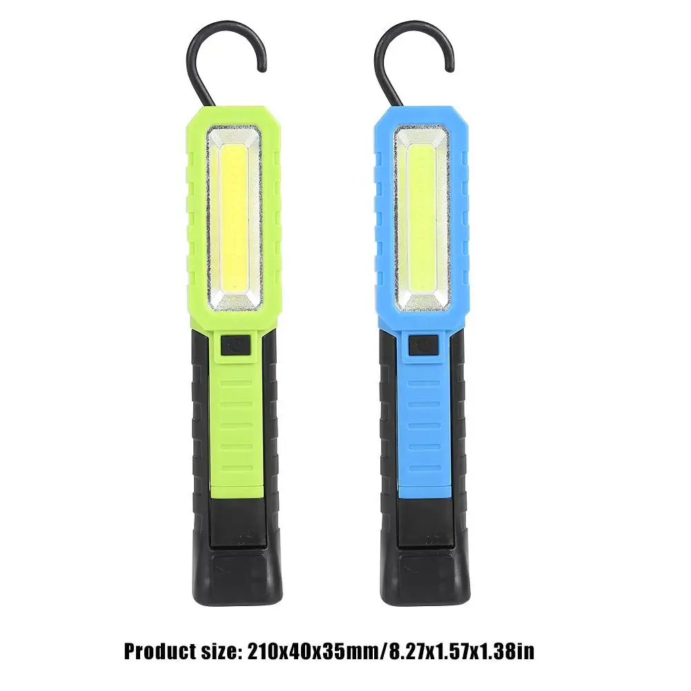 

Portable LED COB Working Light Flashlight Torch Press Switch Household Emergency with Hanging Hook Magnetic Lamp 210x40x35mm