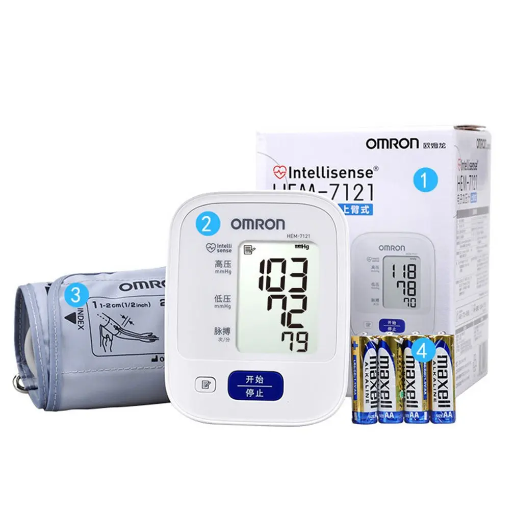 

HEM-7121 Hematomanometer LCD Digital Display Intelligent Pressurization Intelligent Voice Operation Function Sphygmomanometer