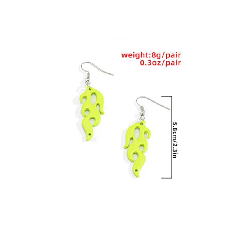 

2021 Europe And America Creative Street Shooting Geometric Female Earrings Jewelry Dark Trend Flame Personality Hollow Ear Hooks