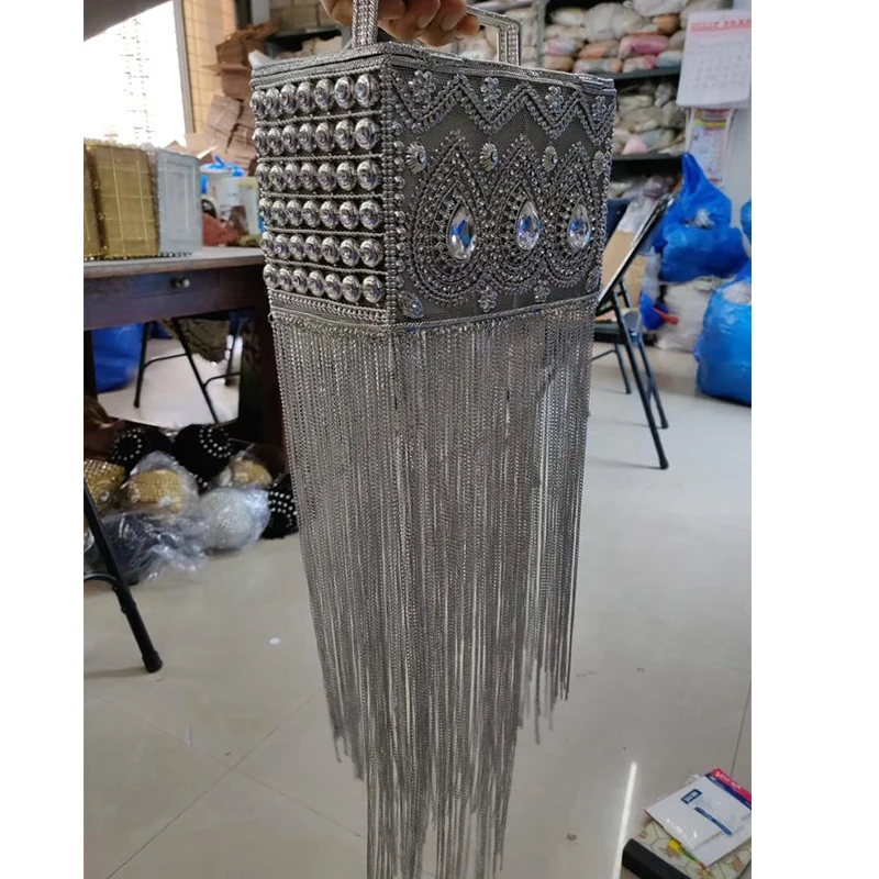 Женские длинные золотистые клатчи DOYUTIG в индийском стиле с кисточками ручной