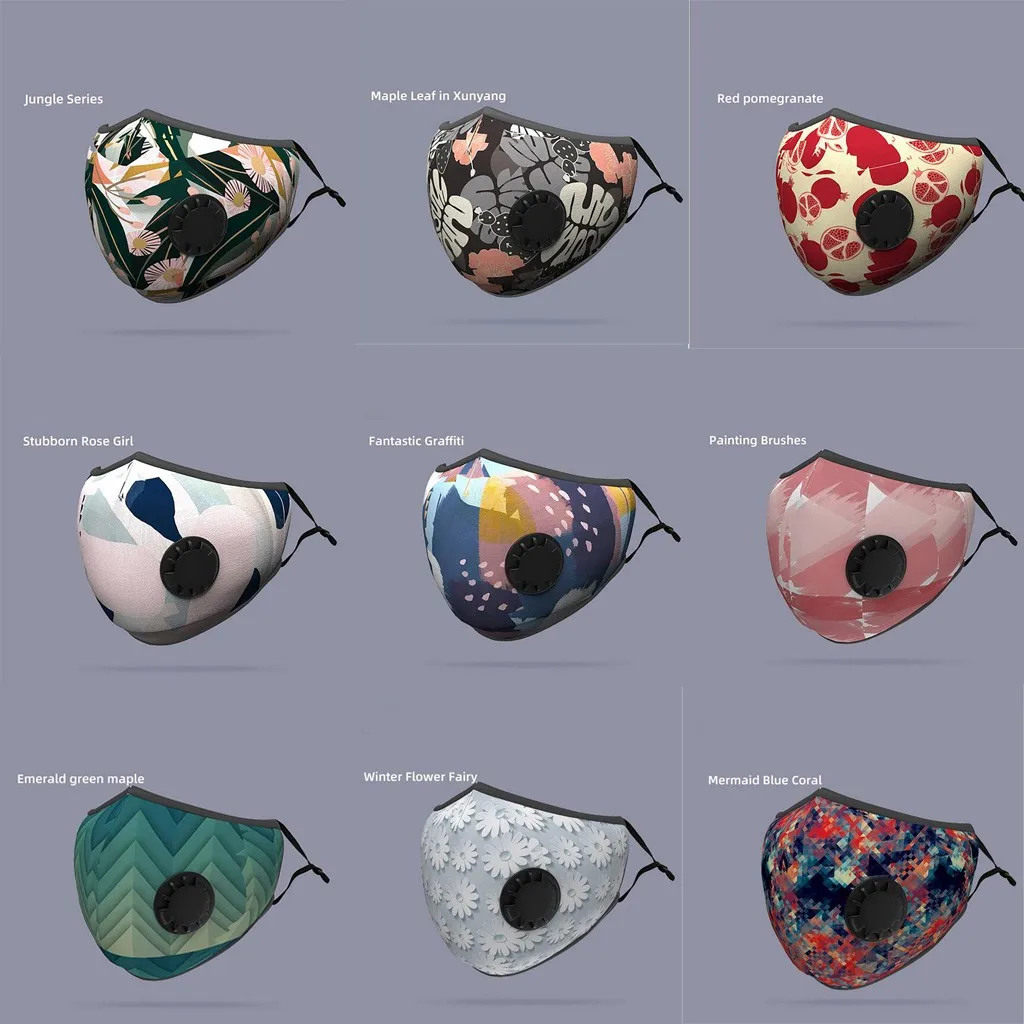 Воздухопроницаемая маска для рта унисекс защиты лица с клапаном PM2.5 Детские