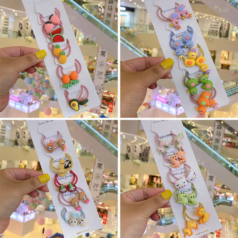 

10pcs/Lot Kawaii Baby Girls Kids Elastic Rubber Bands Tie Hair Rope Headbands