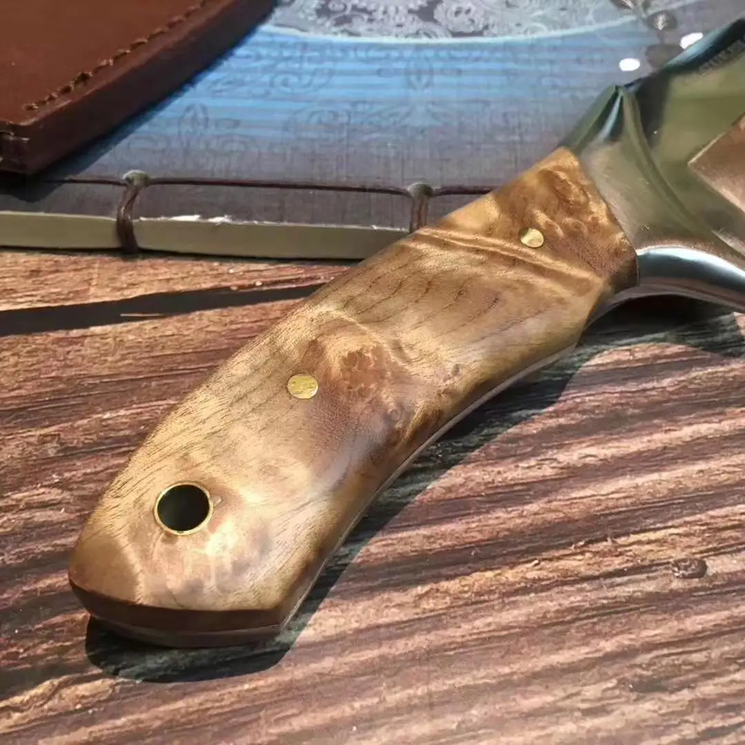 Лезвие из нержавеющей стали с деревянной ручкой прямой инструмент Тактический