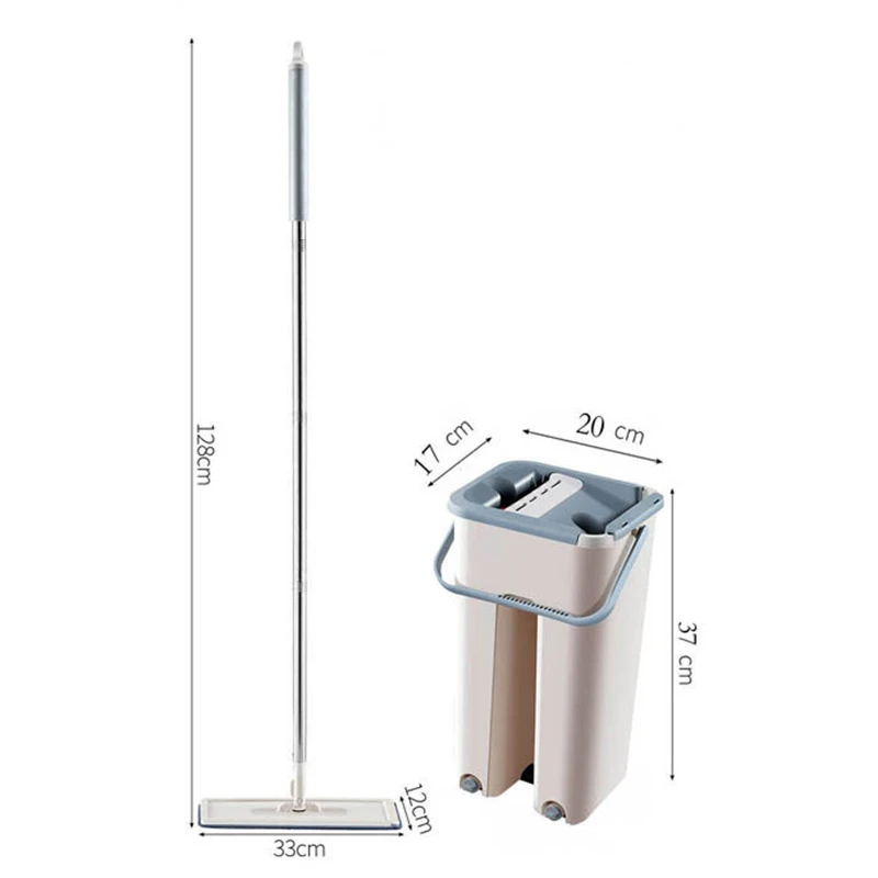

Magic Cleaning Mop Bucket Hands-free Floor Cleaning Mop Dry and Wet Use Magic Automatic Rotation Self-cleaning Lazy Mop