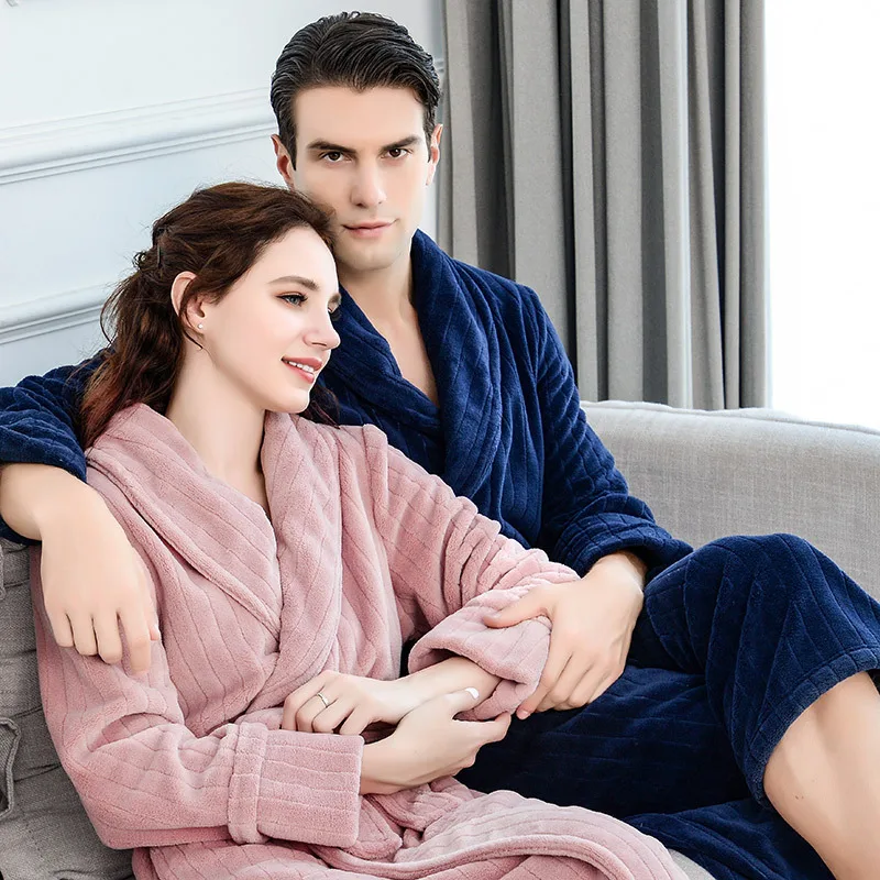 Lovers Extra Long размера плюс зимние теплые фланелевые коралловые флисовые банные