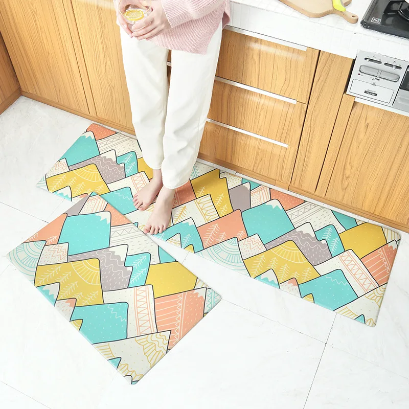 Качественные кухонные коврики ПВХ кожаные напольные большие для спальни татами