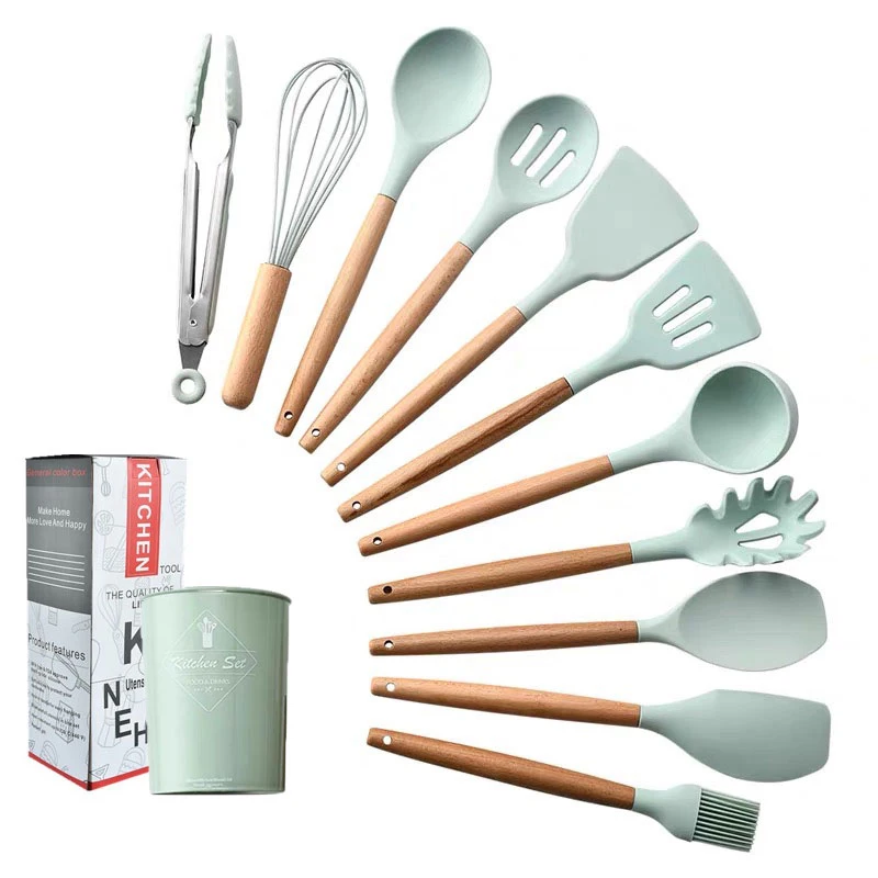 12 шт. силиконовые кухонные приборы инструменты для приготовления пищи набор
