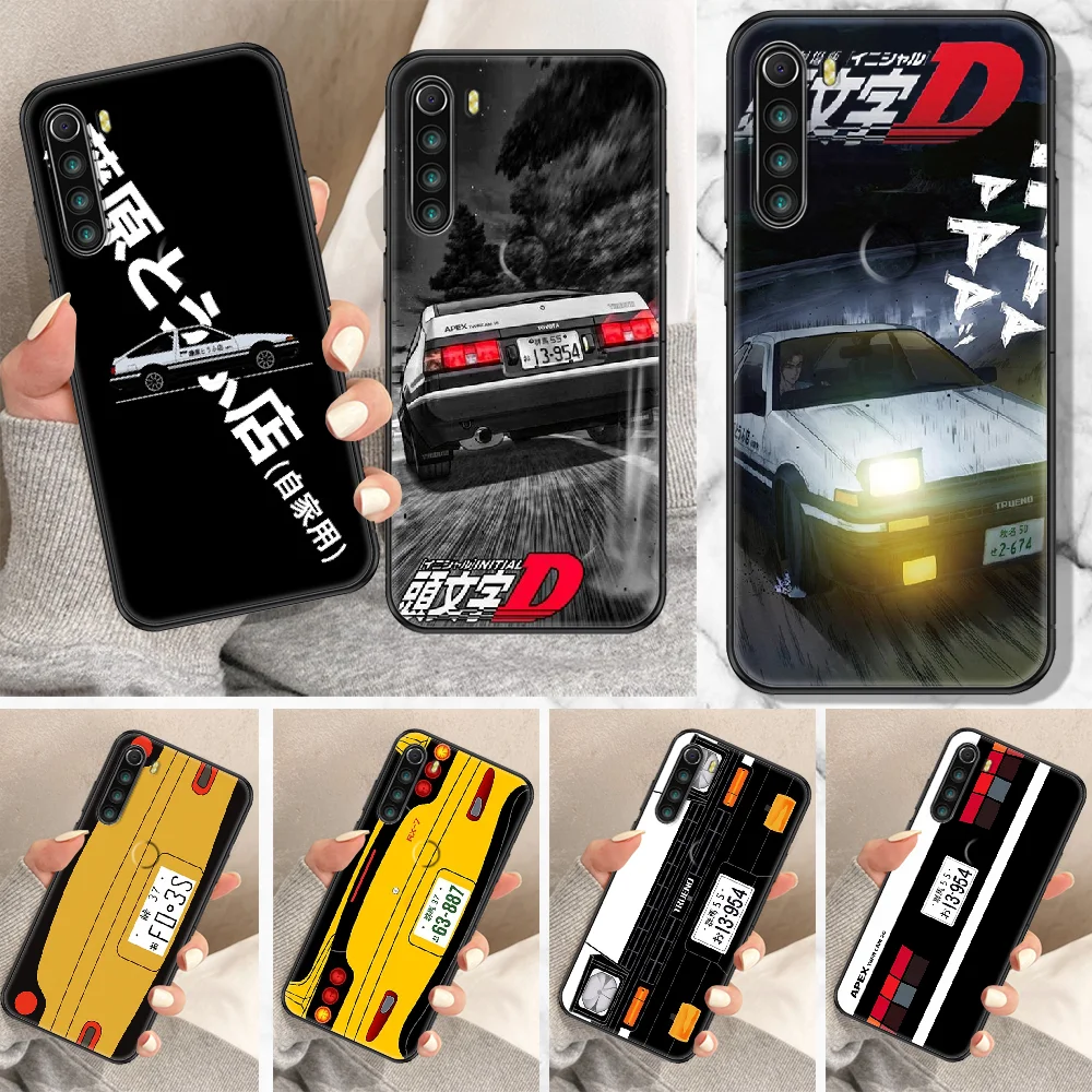 

Initial D AE 86 car Phone Case For Xiaomi Redmi Note 7 8 9 10 7A 8T 9A 9T 9S 10S Pro black painting hoesjes tpu back pretty