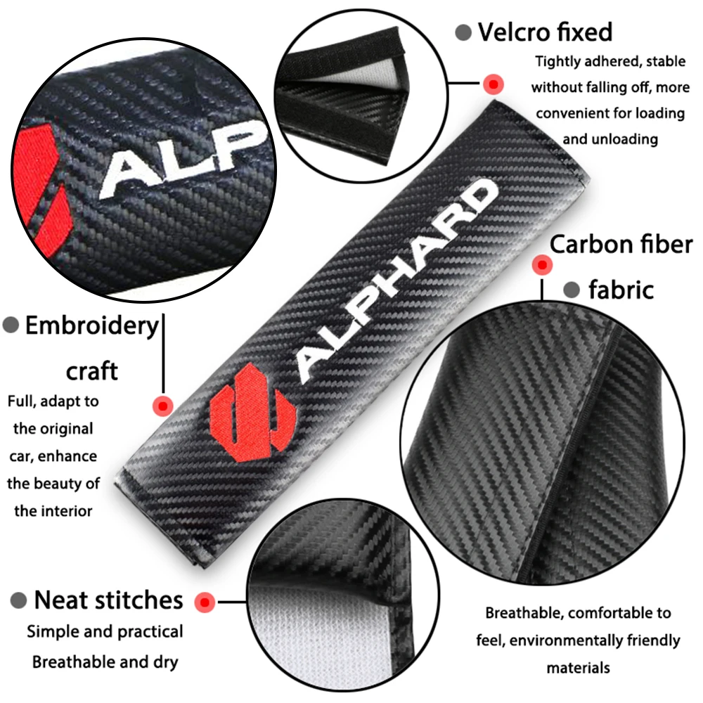

VEHICAR 2PCS For TOYOTA C-HR Driver Car Seatbelt Shoulder Pad Comfortable Driving Seat Belt Vehicle Shoulder Pad Cover