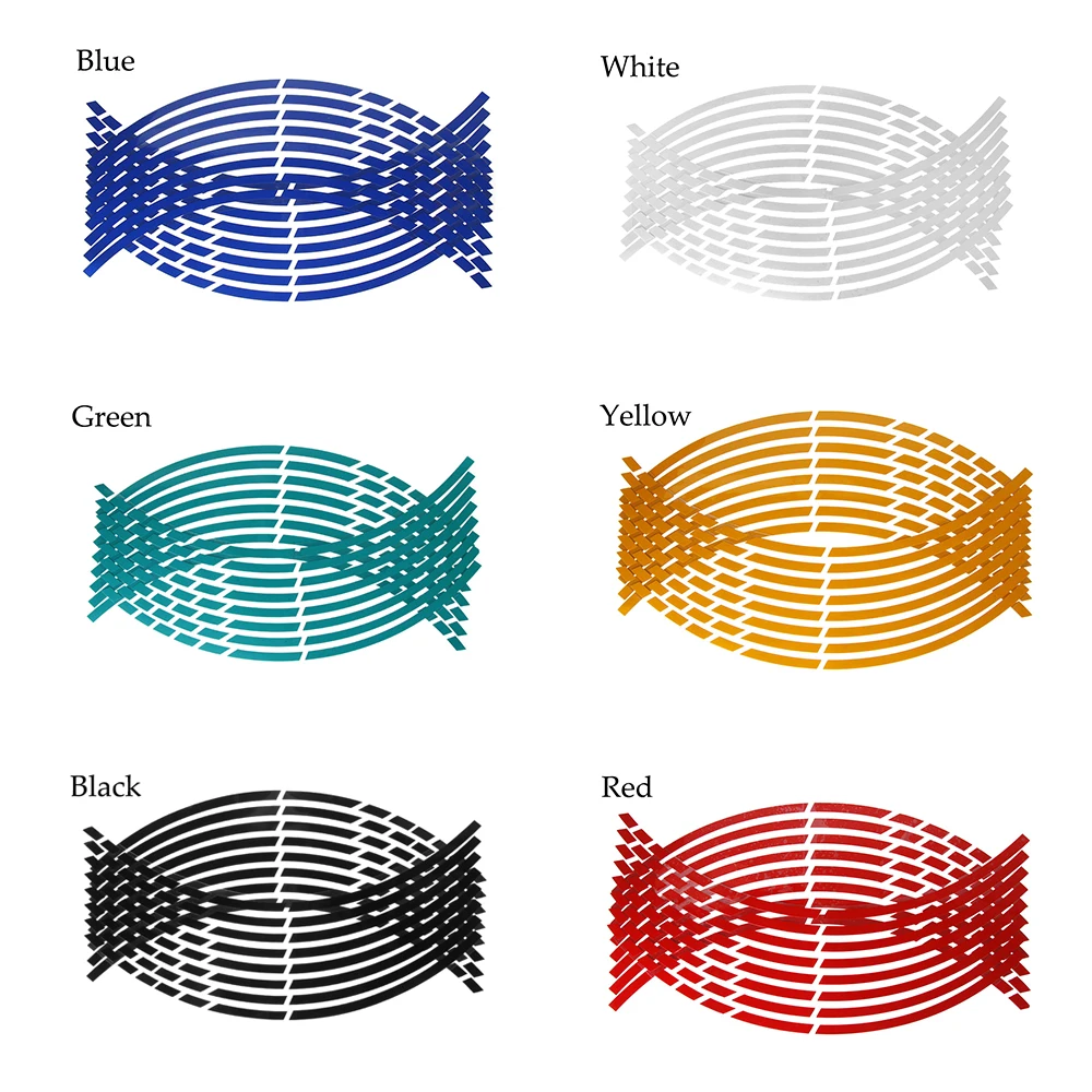 

16Pcs 17 "18" Motorcycle Car Wheel Tire Strips Stickers Reflective Rim Tape Motorcycle Car Decals