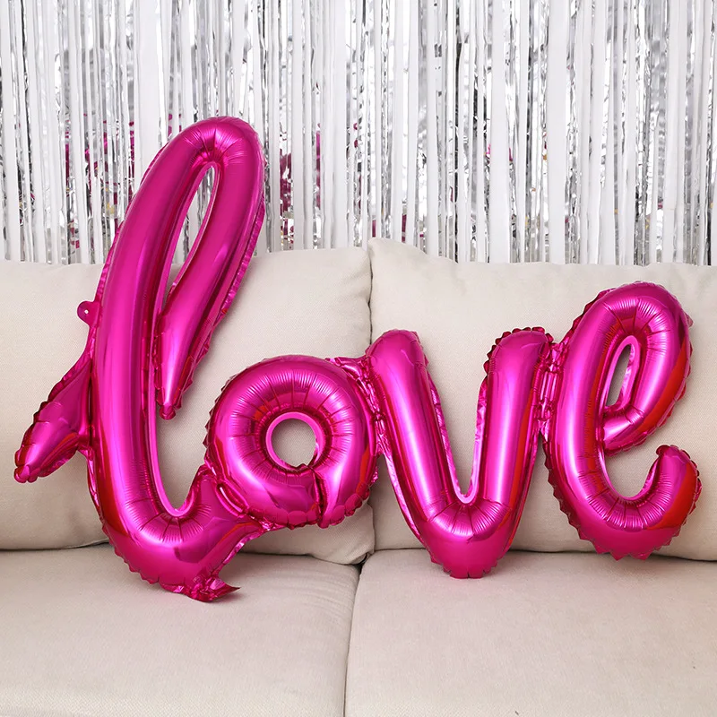 Высококачественные свадебные покрытые фольгой шары с надписью LOVE воздушные на