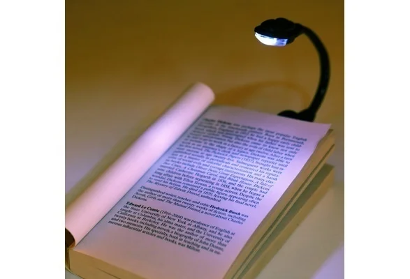 

Portable Flexible Clip-On Bright Book Light Laptop LED Book Reading Light Lamp (Color: Black)