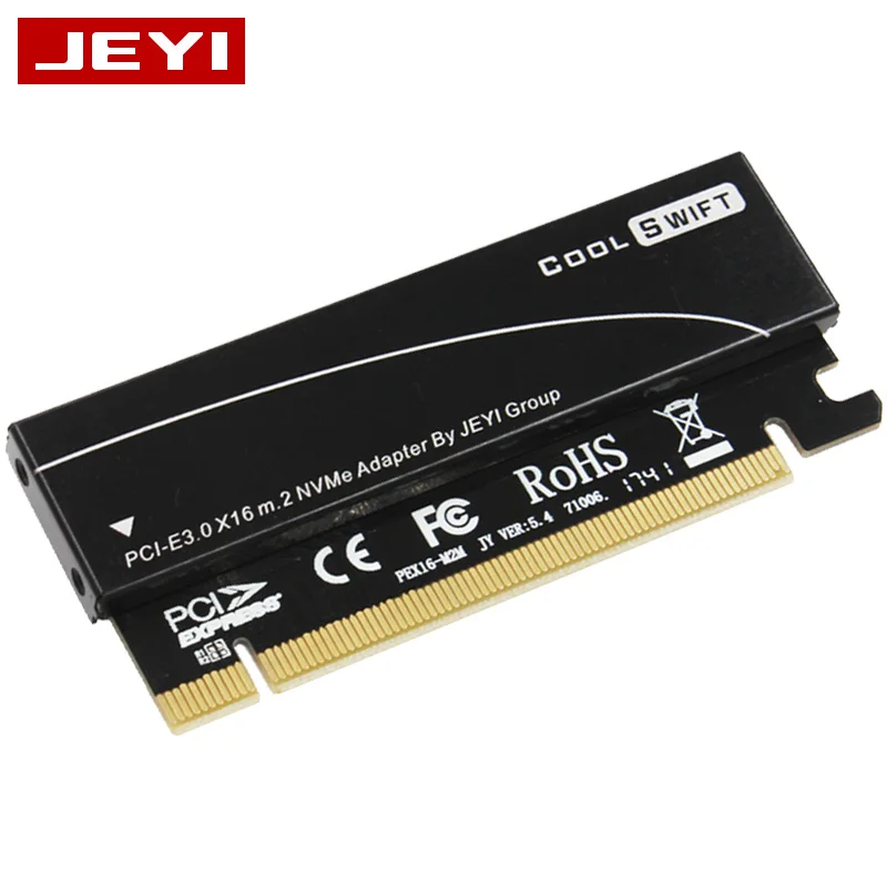 JEYI CoolSwift PCIE3.0 NVME адаптер x16 полная скорость M.2 2280 радиатор охлаждения алюминиевый