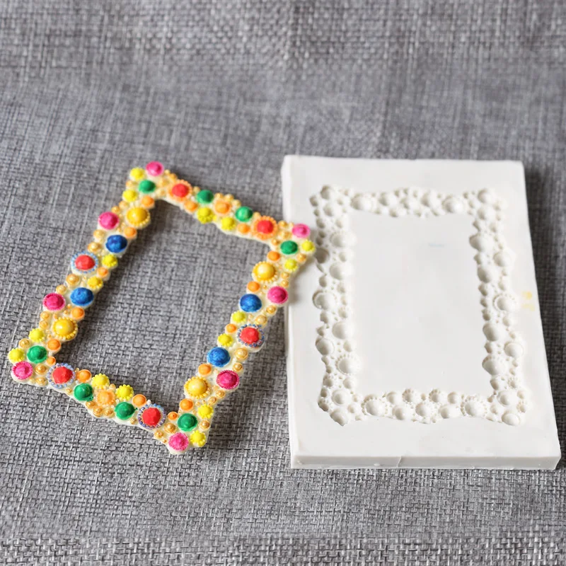 3D Ретро фоторамка в форме силиконовой формы для торта украшение мастикой