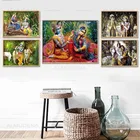 Картина на холсте Radha Krishna, плакаты и принты с индийским Богом, Современное украшение для дома, религиозная Настенная картина для гостиной