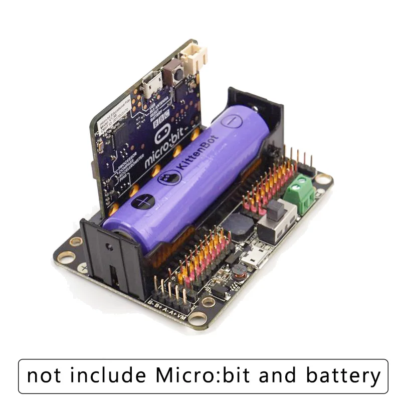 Плата расширения KittenBot Robot:bit V2.2 для BBC Micro:bit V2/V1.5 плата поддержка батареи 18650 Micro:Bit