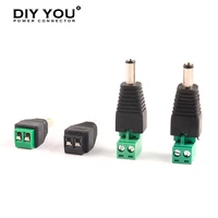 plug in type connector 5 5mm2 12 5mm female male dc power plug adapter for 5050 3528 5060 led strip and tv cameras connectors