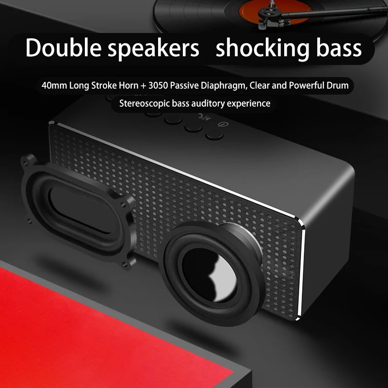 Портативный Bluetooth динамик беспроводной стерео музыкальный саундбокс сабвуфер со