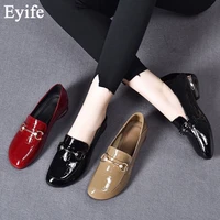 eyife womens office shoes 2021 autumn shallow round toe ladies comfy slip on loafers 34 40 female large sized soft flats