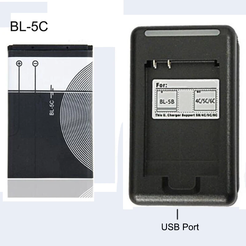 BL-5C сменный аккумулятор 1020mAh оригинальный BL 5C + USB зарядное устройство для