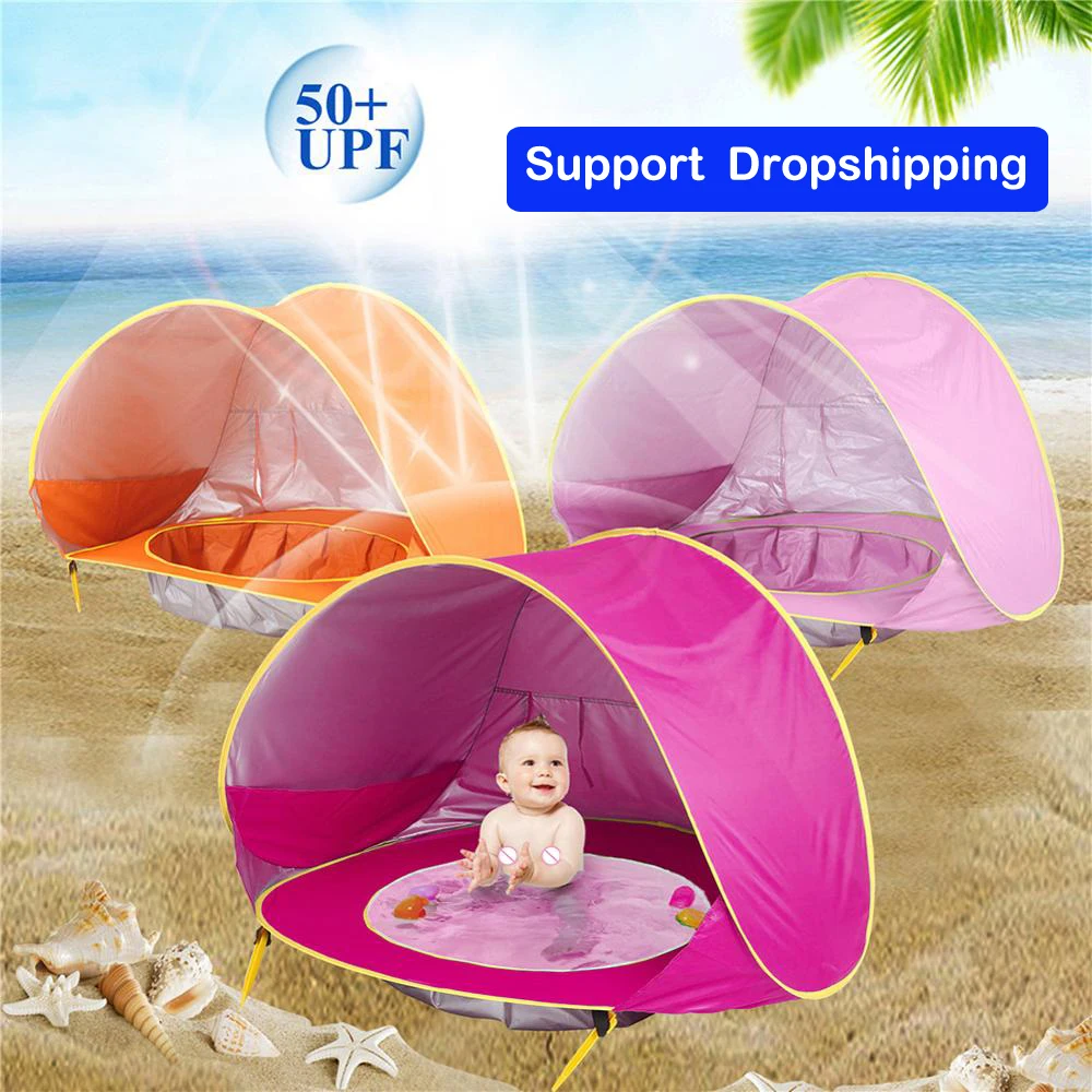 

Детская Пляжная палатка, защита от ультрафиолета, детские игрушки, игровой дом, водонепроницаемая палатка, портативный бассейн с шариками, ...