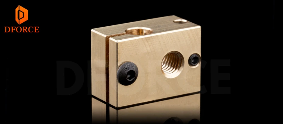 DFORCE 1 шт. медный нагревательный прибор блок для E3D copper hotend для 3D принтера высокая температура для закаленной стали V6 сопла