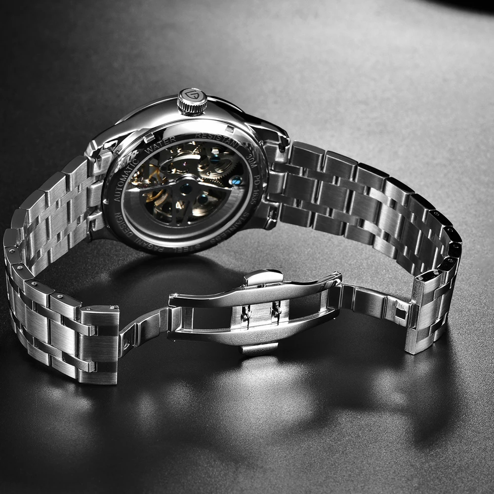 Автоматические Мужские часы Tourbillon Pagani мужские механические серебристого цвета