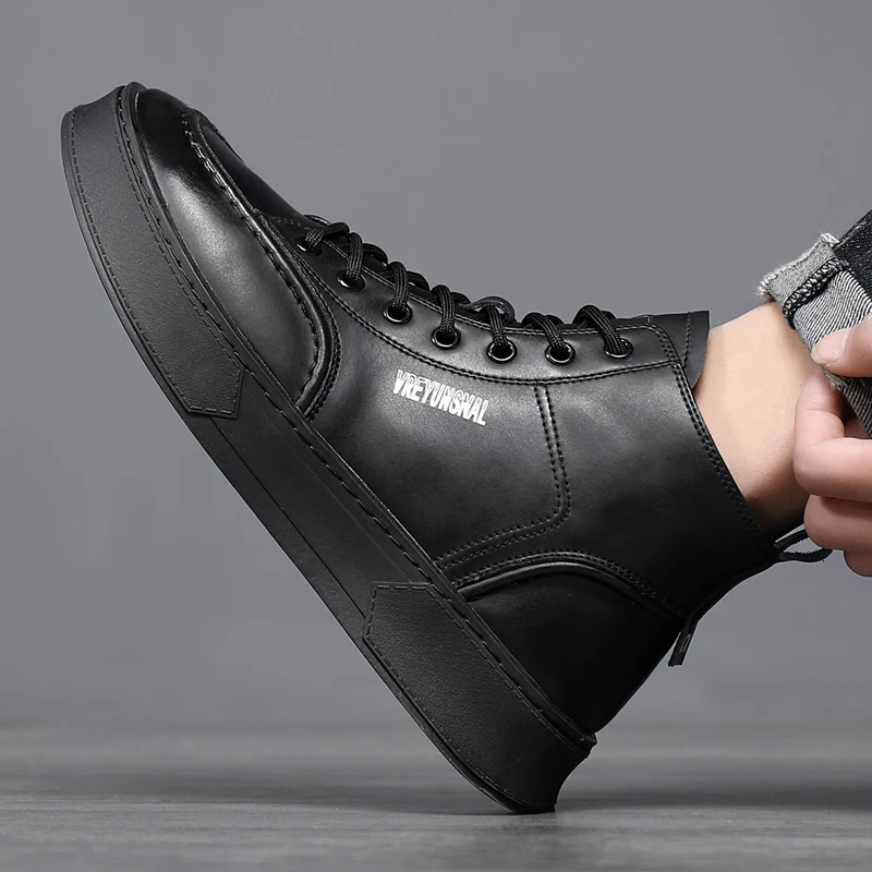 

Original Men Leather Boots Fashion Casual Shoes For Male Genuine Leather Working Boots Mens Black Brown Motorcycle Boots Men