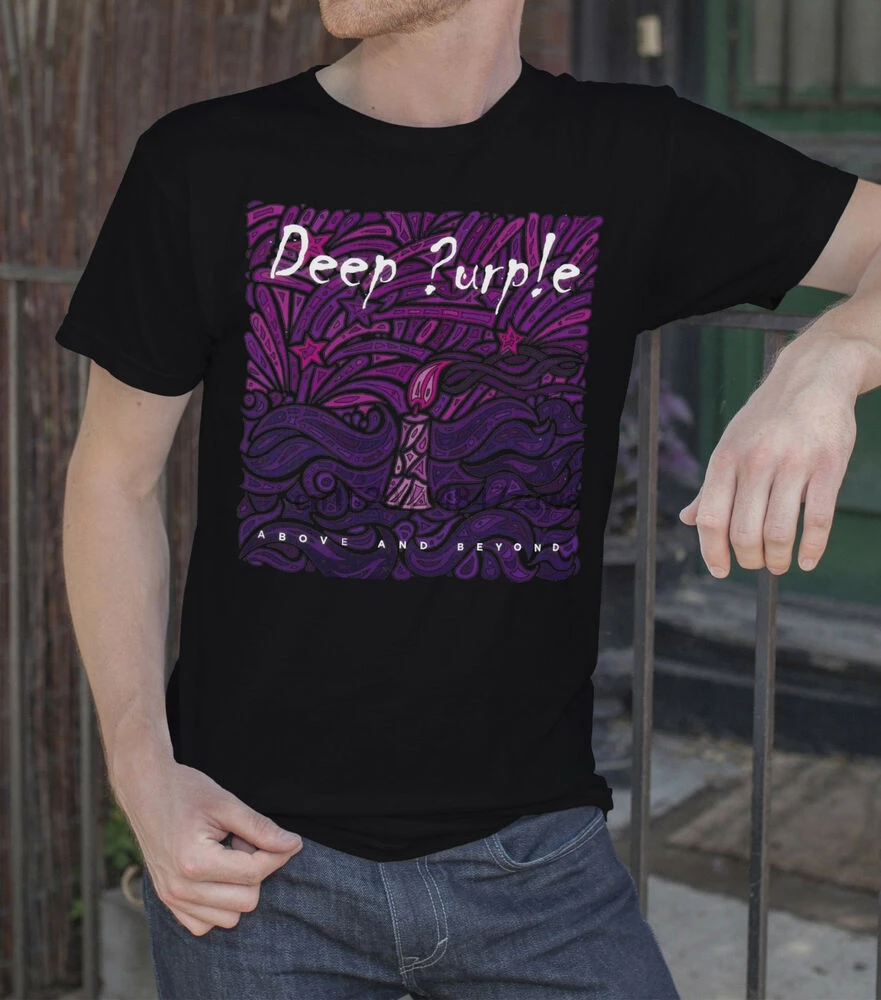 

Deep Purple Above and Beyond Men Black T-shirt Rock Band Tee Shirt