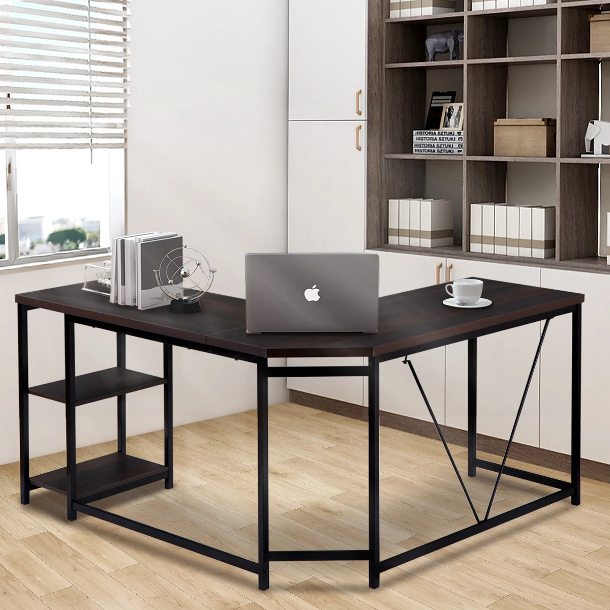

Офисная мебель компьютерный стол офисный стол l-образный компьютерный стол с 2 круглый Ланч-бокс для хранения полки столик для ноутбука для ...
