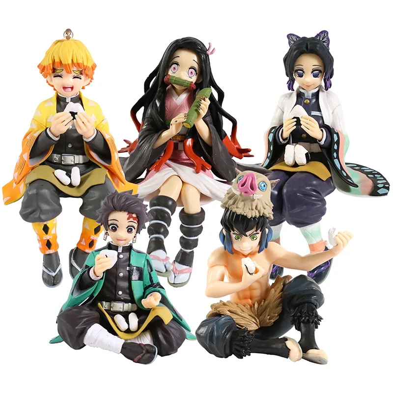 

Kimetsu no Yaiba Anime Figure Hashibira Inosuke Agatsuma Zenitsu Figure Demon Slayer Premium Chokonose Figurine Toy